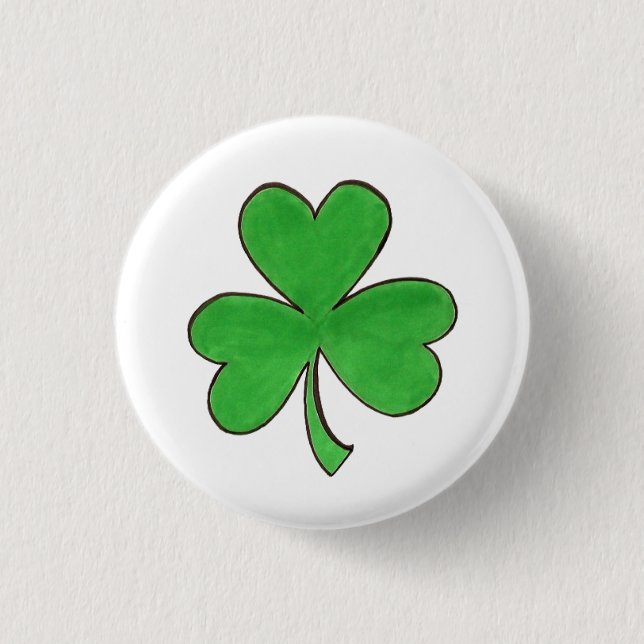 Badge Rond 2,50 Cm Saint Patrick's Day Party Shamrock vert Clover (Devant)