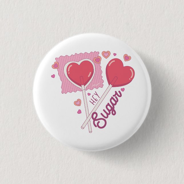 Badge Rond 2,50 Cm Saint-Valentin Hey Sugar (Devant)