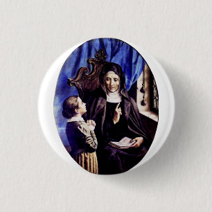 Badge Rond 2,50 Cm Sainte Angèle Merici Patronne des Éducateurs et