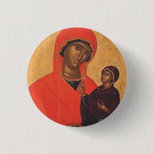 Badge Rond 2,50 Cm Sainte Anne avec la Vierge Marie