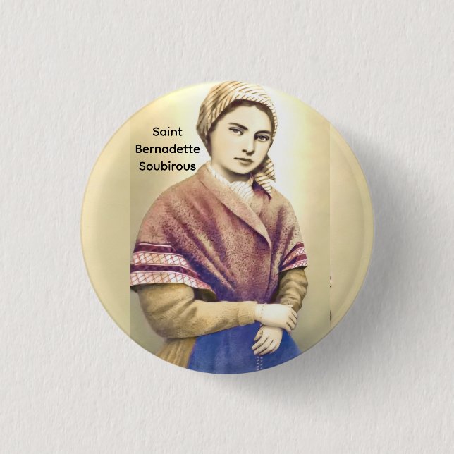 Badge Rond 2,50 Cm Sainte Bernadette Soubirous (Devant)