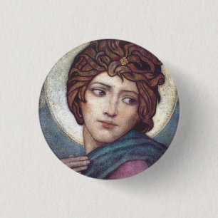 Badge Rond 2,50 Cm Sainte Brigitte de Kildare Art sacré celtique