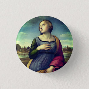 Badge Rond 2,50 Cm Sainte Catherine d'Alexandrie par Raphael