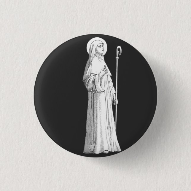 Badge Rond 2,50 Cm Sainte Catherine de Sienne Vierge (Devant)