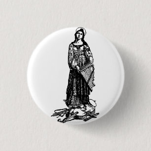 Badge Rond 2,50 Cm Sainte Cécile avec violon de Raphaël