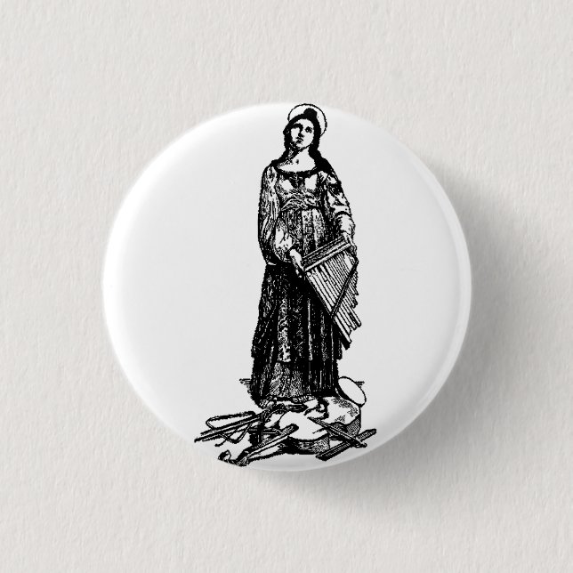 Badge Rond 2,50 Cm Sainte Cécile avec violon de Raphaël (Devant)