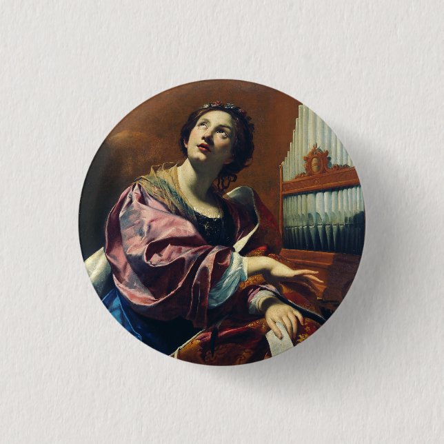 Badge Rond 2,50 Cm Sainte Cécile Premium "Concert céleste" Impression (Devant)