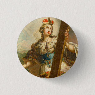 Badge Rond 2,50 Cm Sainte Hélène avec la Vraie Croix Art sacré