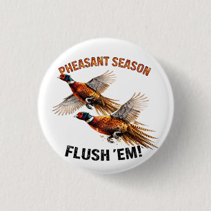 Badge Rond 2,50 Cm Saison de la chasse au faisan