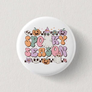 Badge Rond 2,50 Cm Saison Éffrayante des fantômes d'Halloween