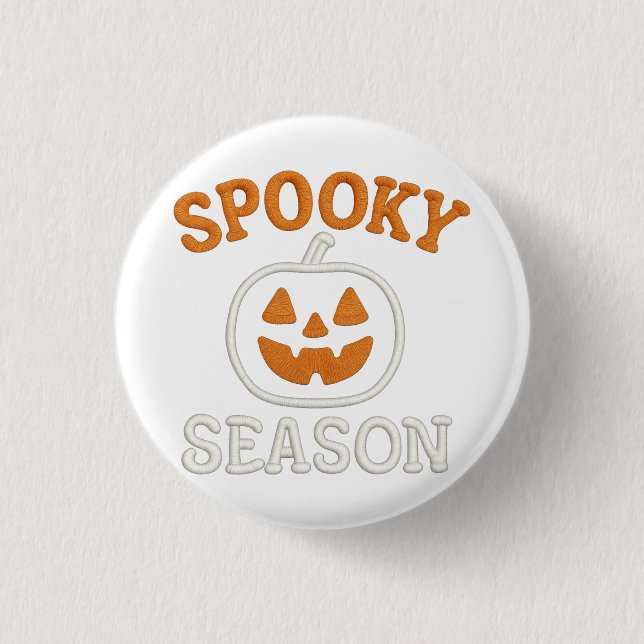 Badge Rond 2,50 Cm Saison effrayante Patch de citrouille d'Halloween (Devant)