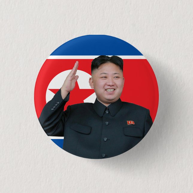 Badge Rond 2,50 Cm Salut de l'ONU de Kim Jong (Devant)