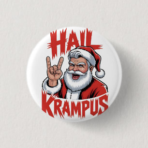 Badge Rond 2,50 Cm Salut Krampus Diable Corne Krampus Rock
