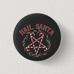 Badge Rond 2,50 Cm Salut Satan Noël Krampus Xmas Devil Candy