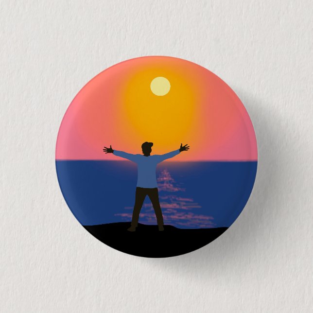 Badge Rond 2,50 Cm Salutation au soleil (Devant)