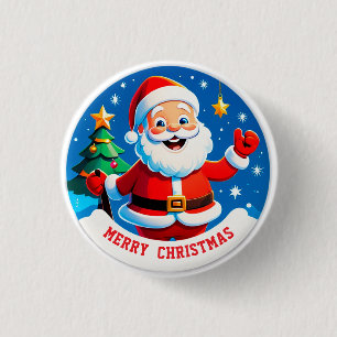 Badge Rond 2,50 Cm Salutation joyeuse du Père Noël