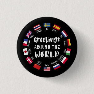 Badge Rond 2,50 Cm Salutations autour du monde - Bonjour dans toutes