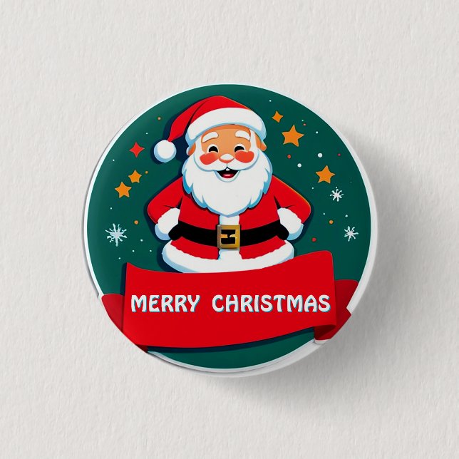 Badge Rond 2,50 Cm Salutations Joyeuses du Père Noël (Devant)