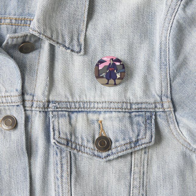 Badge Rond 2,50 Cm samouraï (En situation)