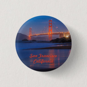 Badge Rond 2,50 Cm San Francisco California Golden Gate Bridge