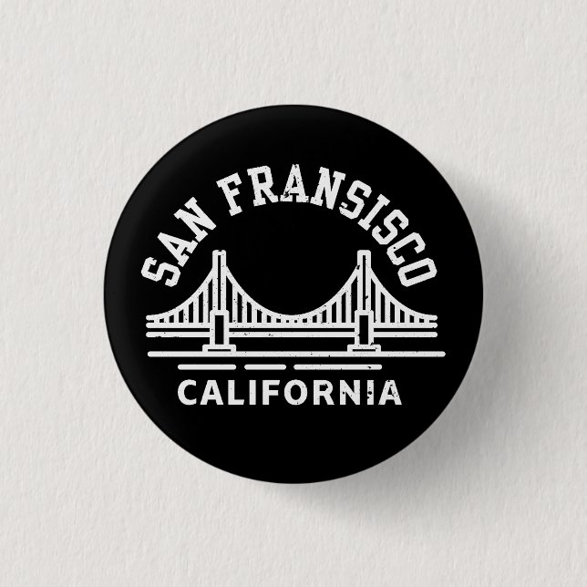 Badge Rond 2,50 Cm San Francisco Californie (Devant)
