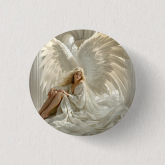 Badge Rond 2,50 Cm Sanctum des Ailes - Angel dans les Halls de Lumièr
