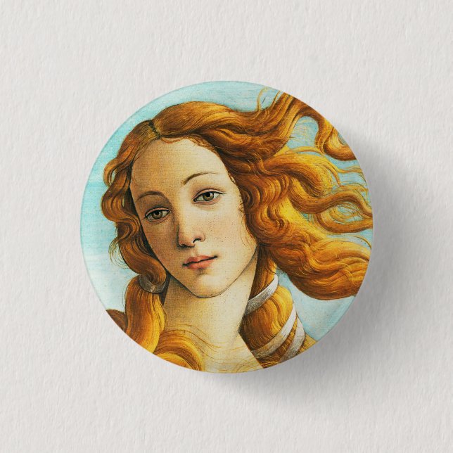 Badge Rond 2,50 Cm Sandro Botticelli La naissance de Vénus Visage Dét (Devant)