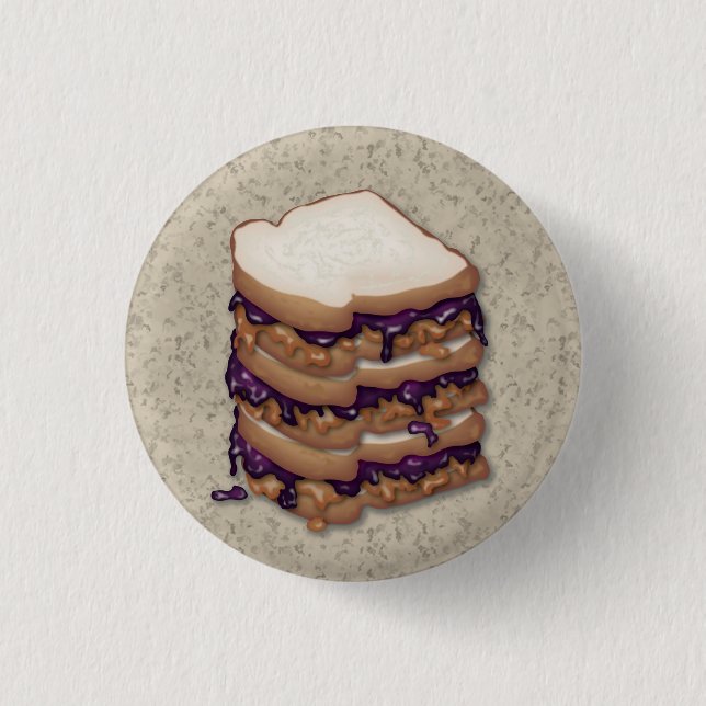 Badge Rond 2,50 Cm Sandwiches au beurre d'arachide et à la gelée (Devant)