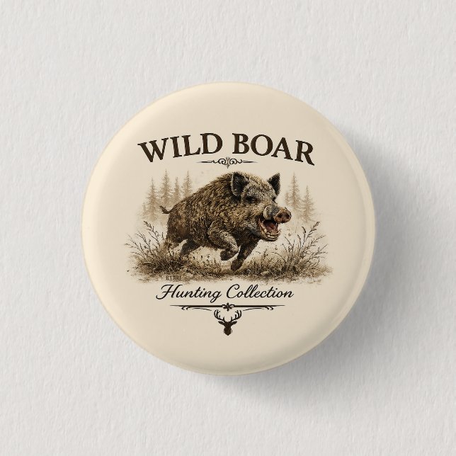 Badge Rond 2,50 Cm Sanglier (Devant)