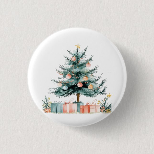 Badge Rond 2,50 Cm sapin de Noël  (Devant)