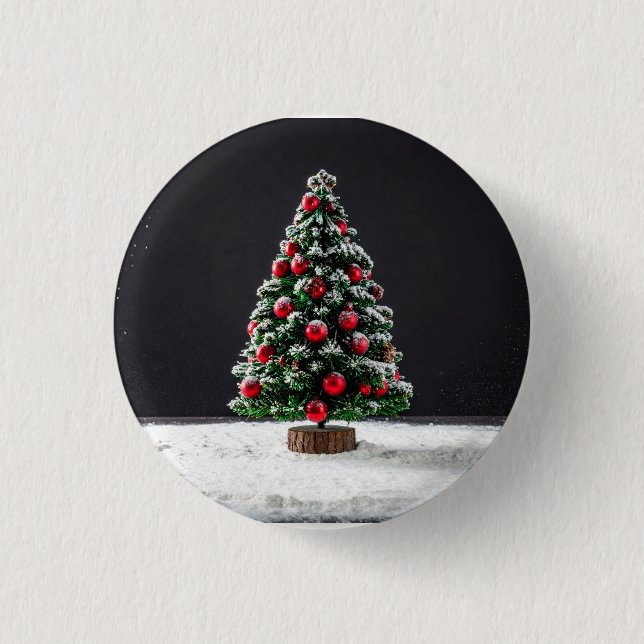 Badge Rond 2,50 Cm sapin de Noël (Devant)