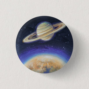 Badge Rond 2,50 Cm Saturne et Titan