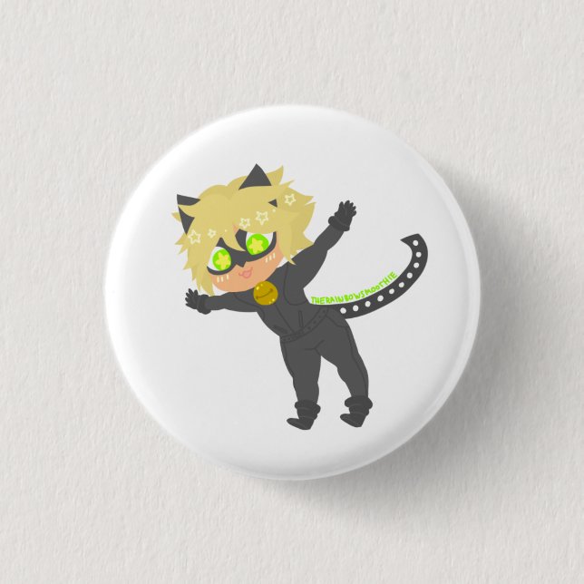 Badge Rond 2,50 Cm Saut du bouton Noir de conversation (Devant)