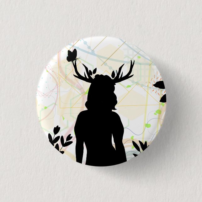 Badge Rond 2,50 Cm Sauvage avec la nature (Devant)