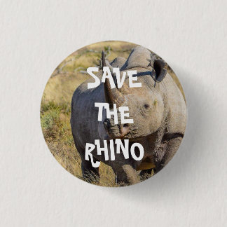 BADGE ROND 2,50 CM SAUVEGARDER LE RHINO