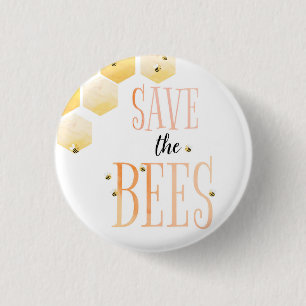 Badge Rond 2,50 Cm Sauvez le Pin d'abeilles