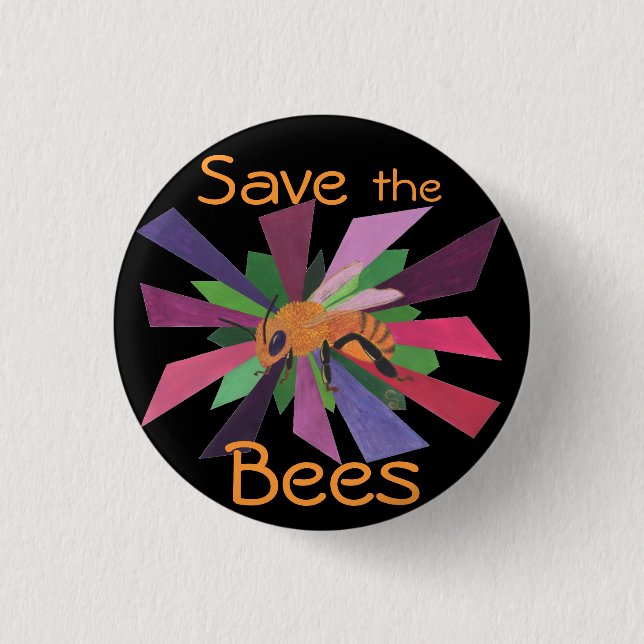 Badge Rond 2,50 Cm Sauvez les abeilles (Devant)