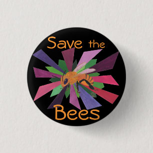 Badge Rond 2,50 Cm Sauvez les abeilles