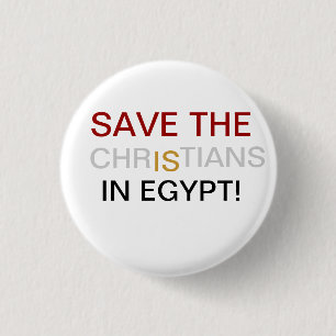 Badge Rond 2,50 Cm sauvez les chrétiens du bouton de l'Egypte