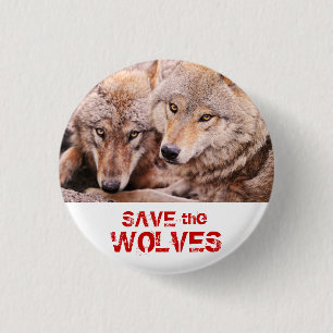 Badge Rond 2,50 Cm Sauvez les loups