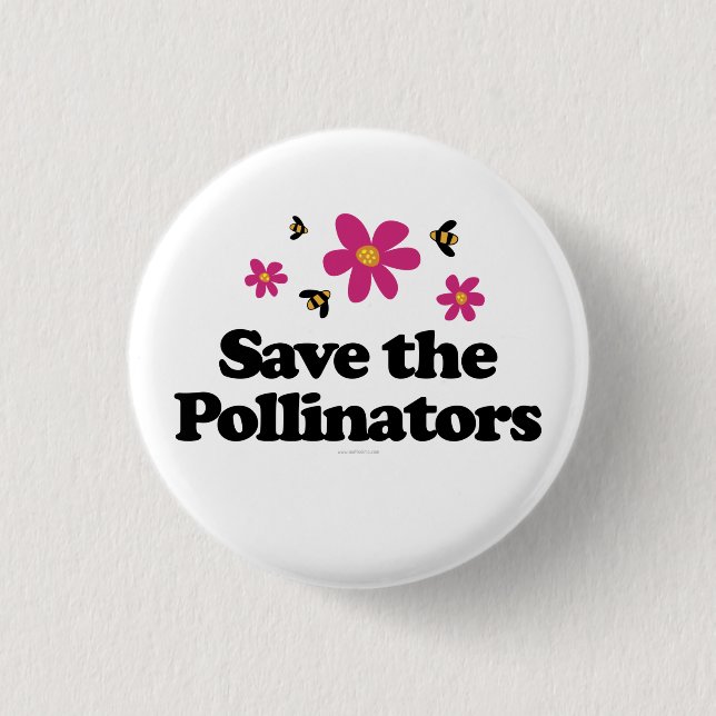 Badge Rond 2,50 Cm Sauvez les pollinisateurs (Devant)