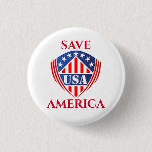 Badge Rond 2,50 Cm Save America USA Drapeau Crest 2024 Election