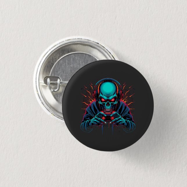 Badge Rond 2,50 Cm Scary Gamer Mode Active Amazing  (Devant & derrière)