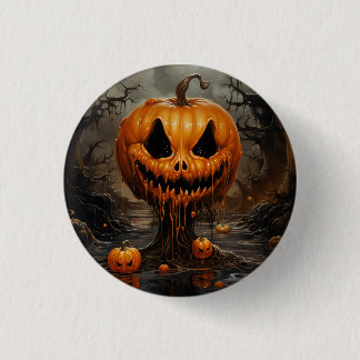 Badge Rond 2,50 Cm Scary Jack O Lantern Halloween