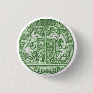 Badge Rond 2,50 Cm Sceau de Coral Gables, Floride