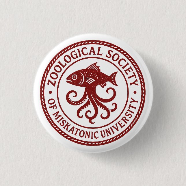 Badge Rond 2,50 Cm Sceau de la Société Zoologique de Miskatonique (Devant)