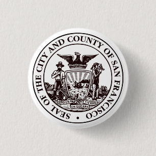 Badge Rond 2,50 Cm Sceau de San Francisco, Californie