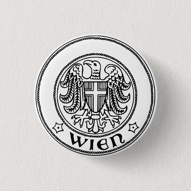 Badge Rond 2,50 Cm Sceau de Vienne, AUTRICHE (Devant)