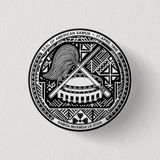 Badge Rond 2,50 Cm Sceau des Samoa américaines (Devant)