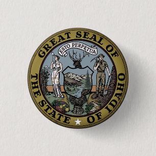 Badge Rond 2,50 Cm Sceau d'État de l'Idaho